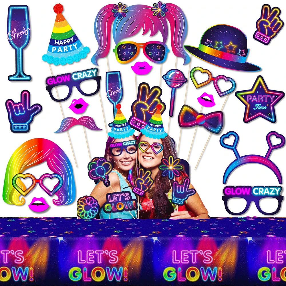 Let'S Party Event Supply - Let Glow-Accessoires de photomaton, nappe de
