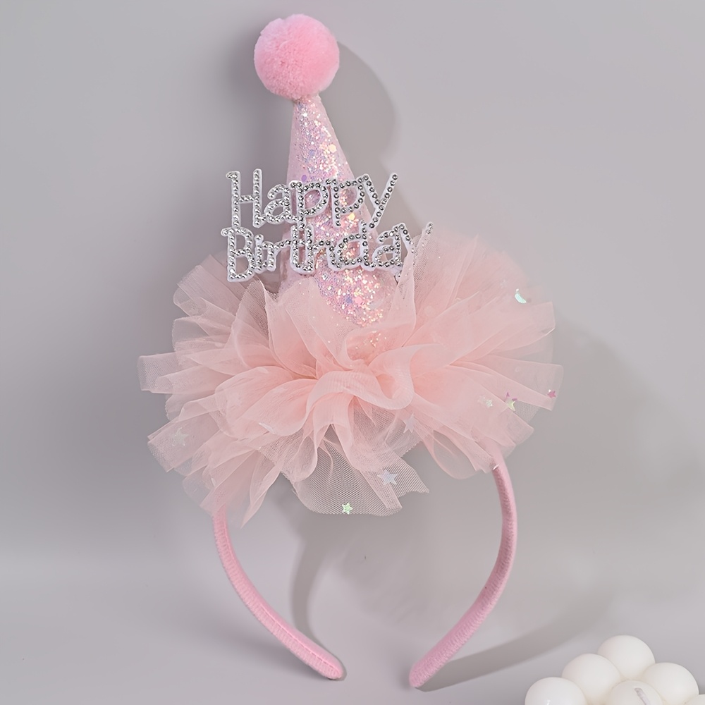 Party Hat Cone - Serre-tête de princesse pour anniversaire, orné
