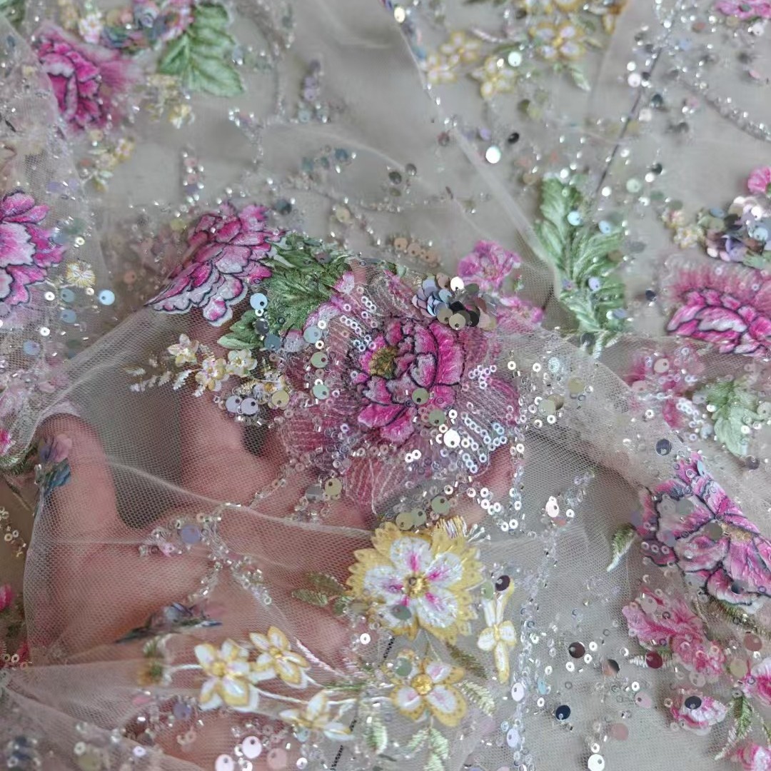 Glitter Tablecloth - Tissu en dentelle perlée de luxe