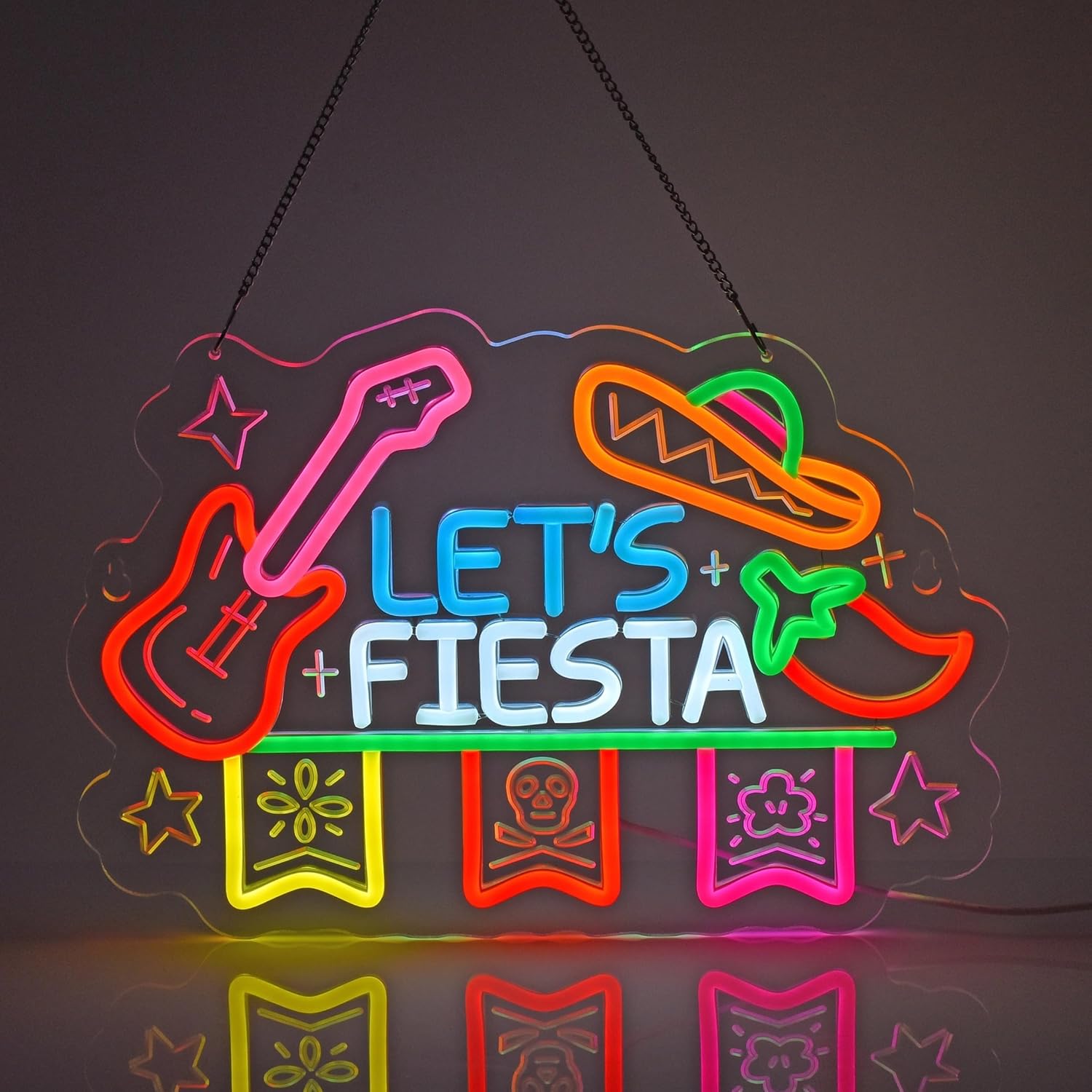 Neon Sign Party - Ensemble de lettres lumineuses « Let's