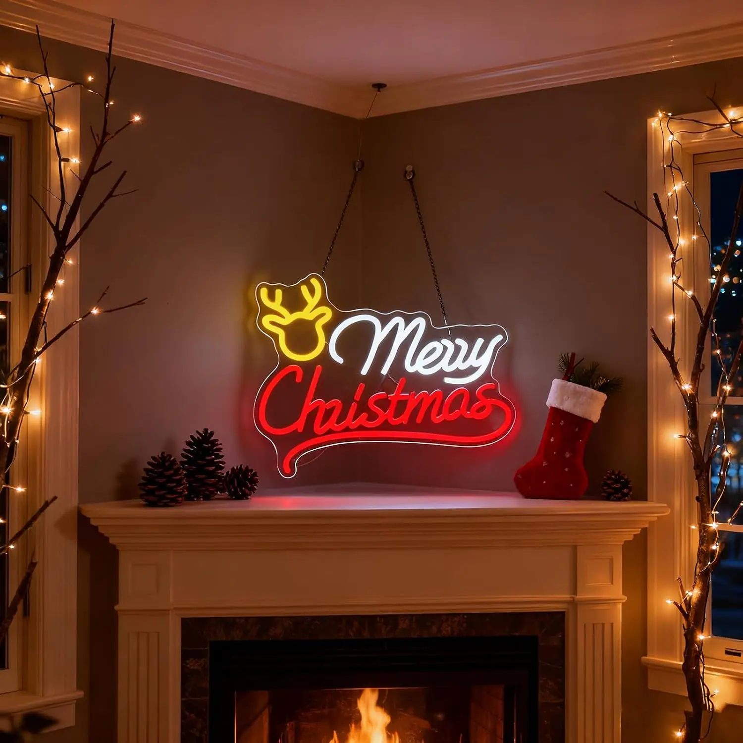Enseigne néon renne Joyeux Noë - Neon Sign Party avis et prix