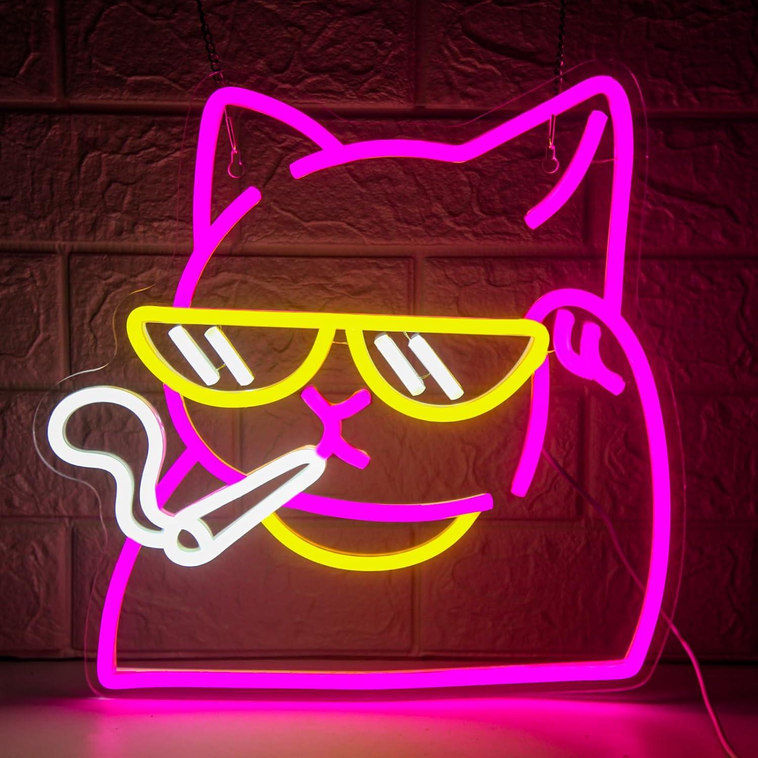 Enseigne néon « Chat qui fume  - Neon Sign Party avis et prix